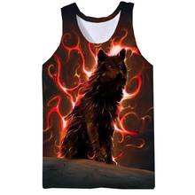Wolf Tank Top For Men 3D Print Mythical Animal Sleeveless Pattern Top Graphic Vest 2024 - buy cheap