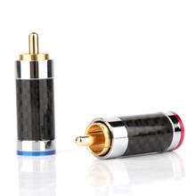 Conector de Audio RCA de fibra de carbono para auriculares, adaptador de Audio Hifi, Hifi, chapado en oro, macho, 4 Uds. 2024 - compra barato