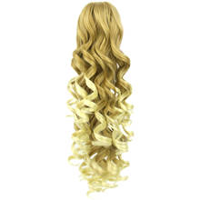 Soowee 180g Long Blonde Curly Clip In Hair Extensions Pieces Pony Tail High Temperature Fiber Synthetic Hair Claw Ponytail 2024 - buy cheap