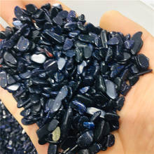 Pedra de areia azul natural 100g, pedras preciosas para decoração de aquário, desktop, cristal decorativo 2024 - compre barato