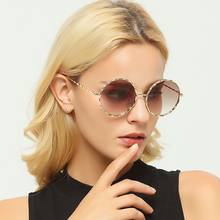 LONSY-gafas De Sol redondas De marca De lujo para mujer, lentes De Sol De Metal Retro, color rosa 2024 - compra barato