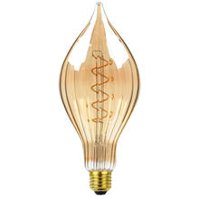 Винтажная лампа в античном стиле с пламенем, мягкая светодиодная спиральная лампочка с нитью накаливания 4 Вт, теплый светящийся янтарный цвет, AC85-265V E27, декоративная Подвесная лампа, лампочка 2024 - купить недорого