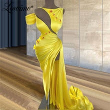 Elegant Yellow Evening Dresses 2020 Long Mermaid With High Split Side Sexy Women Party Night Gowns Prom Dresses Robes De Soiree 2024 - buy cheap