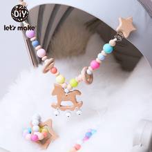 Let'S Make 1Set Baby Toys Wooden Stroller Game Infant Baby Play Musical Rattle Personalized Pacifier Chain For 0-12 Months Kids 2024 - buy cheap