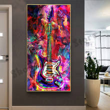 Pintura diamante 5d quadrado completo, redondo colorido guitarra daimond bordado mosaico ponto cruz cristal instrumento musical tt5049 2024 - compre barato