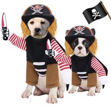 Cute Pirate Style Pet Dog Cat Costume Halloween Christmas Cosplay Clothing Funny Medium&Large Dogs Dress With Hat Up Accessories 2024 - buy cheap