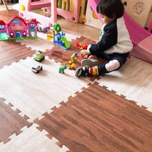 Estera de rompecabezas de grano de madera para bebé, Alfombra de juego, azulejos de ejercicio entrelazados, alfombras de juguete, alfombra suave, almohadilla de escalada EVA 2024 - compra barato