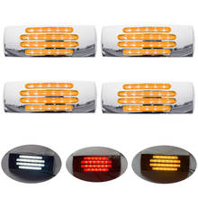 Luzes laterais cromadas 12v, para trailer de caminhão, lâmpada led de seta lorry, luz de apuramento trator, lâmpada traseira de sinalização vermelho branco âmbar 2024 - compre barato