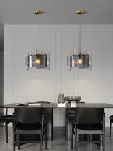 Luminária pendente estilo nórdico, luminária de teto suspensão em vidro, simples, criativa, para sala de jantar, restaurante, bar 2024 - compre barato