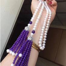 free shipping noble jewelry jewelry new style 8 mm long white pearl necklace Christmas DIY women hot sale jewelry 2024 - buy cheap