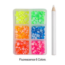 Wholesale Mix color ss6-ss30 Fluorescent Crystal Luminous Non Hotfix Nail Neon Rhinestones Clothes Nail 3D Nail Art Decoration 2024 - купить недорого