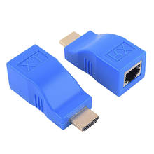 HDMI удлинитель, HDMI к RJ45 1080P LAN сеть HDMI Расширение до 30 м по CAT5E/6 UTP LAN Ethernet кабель 2024 - купить недорого