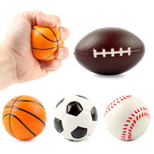 Mini pelota deportiva antiestrés para niños y adultos, juguete de 4 piezas para apretar, pelota de béisbol, baloncesto y fútbol, pelota exprimible 2024 - compra barato