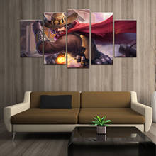 Póster de decoración para el hogar, imágenes en HD, impresiones en lienzo, 5 piezas, Modular, de juego, para sala de estar, pintura decorativa enmarcada 2024 - compra barato