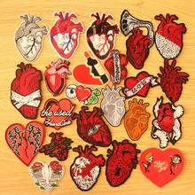 DIY Hippie Heart Patch Punk Style Iron On Patches For Clothing Human Organs Patch Applique On Clothes DIY Embroidered Patches 2024 - buy cheap