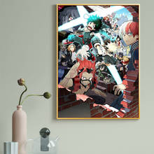 Pintura en lienzo de Anime japonés Boku No Hero Academia, carteles e impresiones, Cuadros, imágenes artísticas de pared para decoración del hogar y sala de estar 2024 - compra barato