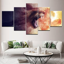 Angry Wolf 5 Piece HD Wallpapers Art Canvas Print Modern Poster Modular Art Painting for Living Room Home Decor 2024 - buy cheap