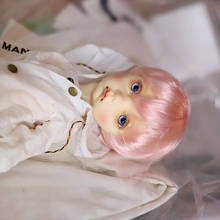 Парик для куклы BJD, подходящий для 1-3 дяди, мохеровый, розовый, Подростковый, короткие волосы, аксессуары для кукол 2024 - купить недорого