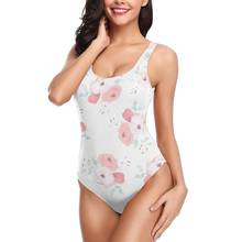 2021 Beautiful Flower Floral Sexy Cross Back Swimwear Women Swimsuit Vintage Bathing Suits Beach Wear Swim Print Monokini 2024 - buy cheap