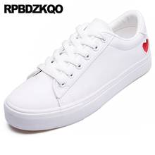 Comfortable Ladies White Chinese Trainers China Walking Round Toe Designer Shoes Women Luxury 2021 Sneakers Lace Up Flats Heart 2024 - buy cheap