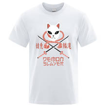 Camiseta estampada demon slayer-sabito, camiseta masculina com estampa de anime para criatividade, roupas casuais na moda, camisetas com desenhos animados, camisetas respiráveis 2024 - compre barato