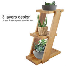 3 Tiers Bamboo Desktop Potted Plant Flower Holder Storage Rack Shelf 2024 - buy cheap