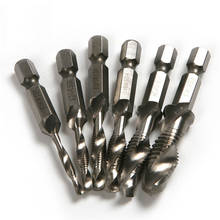 Screw Drill Tap Bit  M3-M10 6pcs/set Taps Drills Bits High-speed Steel Combination Countersink Hex Shank 2024 - buy cheap