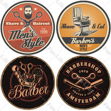 Vintage Barber Shop Metal Poster Round Tin Sign Plaque Haircut and Shave Beard Retro Plates Tinplate Cafe Bar Pub Home Decor 2024 - buy cheap