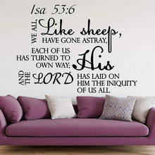 Bible Quote Wall Sticker Belief Pattern Amen Saying Wall Vinyl Decals Scripture Calligraphy Removable Murals WL1001 2024 - buy cheap