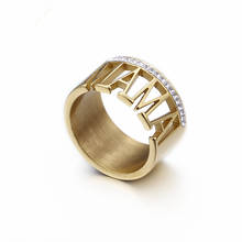 Классические Золотые кольца для мамы из нержавеющей стали, винтажные кольца с буквенным принтом для мамы, ювелирные изделия для женщин, подарки на день рождения, День матери 2024 - купить недорого