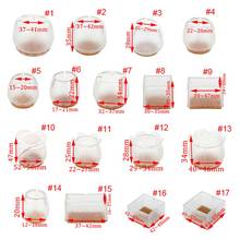10pcs Silicone Rectangle Square Round Chair Leg Caps Feet Pads Furniture Table Covers Wood Floor Protectors Furniture Legs 2024 - buy cheap