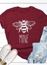 Camiseta de San Valentín de la mina de la abeja camisas del Día de San Valentín para las mujeres Camisetas estampadas con gráficos de la abeja camisetas de algodón de 100% de moda 2024 - compra barato