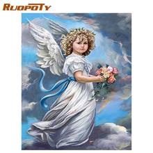 RUOPOTY Diamond Painting Full Angel Pictures Of Rhinestones Diamond Embroidery Cross Stitch Portrait Kids Mosaic Wall Art 2024 - buy cheap