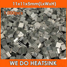 Мы работаем с HETSINK, 1000 шт., 11x11x5 мм, Миниатюрный алюминиевый светодиодный фонарь, радиатор 2024 - купить недорого