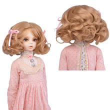 Парик для куклы SD/BJD с челкой, длинные кудрявые волосы в римском стиле, волосы из высокотемпературного волокна цвета загара, парики для кукол BJD 1/3 2024 - купить недорого