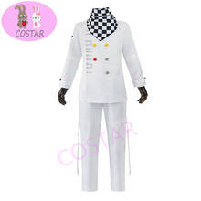 Danganronpa-Disfraz de Kokichi Ouma V3, uniforme blanco para Halloween, traje de fantasía, pantalones, conjunto completo con bufanda 2024 - compra barato