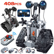 408 pçs cidade criativa rc robô elétrico blocos de construção técnica moc controle remoto inteligente robô tijolos brinquedos para meninos 2024 - compre barato