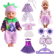 Purple Doll Clothes Everyday Casual Wear For 18 Inch American Doll Girl & 43 Cm New Born Baby Items,Our Generation Girl Toy Gift 2024 - buy cheap