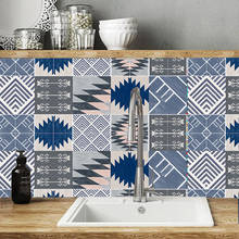 Pegatina de azulejo de pared de estilo mediterráneo, papel tapiz autoadhesivo para decoración del hogar, sala de estar, cocina, baño, Mural de vinilo 2024 - compra barato