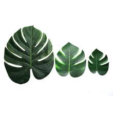 5pcs/Lot Green Artificial Monstera Palm Leaves for Tropical Hawaiian Theme Party Decoration Wedding Birthday Festival Supplies 2024 - buy cheap