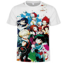 Camiseta con estampado de héroes de la Academia para hombre, camiseta informal de manga corta, fresca, de verano, 2021 2024 - compra barato