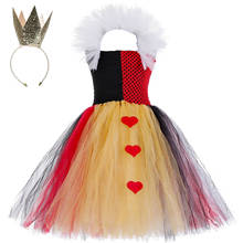 Queen of Hearts Girls Tutu Dress Kids Carnival Halloween Alice Cosplay Costumes for Girls Photoshoot Birthday Party Fancy Dress 2024 - buy cheap