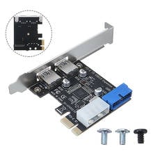 PCI-E to USB 3.0 2 Ports Card Adapter 5Gbps Super Speed Expansion Card With Control 4-Pin & 20 Pin For Windows XP/Server 2003 2024 - buy cheap