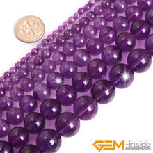 AAA Grade Round Purple Amethysts Precious Stone Beads Natural Stone Beads DIY Loose Beads For Jewelry Making Strand 15"Wholesale 2024 - buy cheap