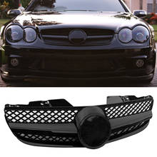 Rejilla superior delantera de coche, color negro brillante, 1pin, plástico ABS, para mercedes-benz R230, sl-class, SL500, SL550, SL600, 2007, 2008, 2009 2024 - compra barato