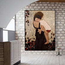 Pinturas famosas mãe e filho de gustav klimt, tela de pintura, poster de arte da parede para sala de estar, decoração de casa, imagem 2024 - compre barato