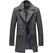 Outono inverno casaco de lã homens jaquetas estilo médio engrossado lã casacos jaqueta masculino outerwear greatcoat 5xl 2024 - compre barato