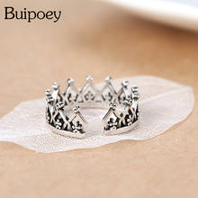 Buipoey, винтажное, серебряное, медное, принцесса, корона, кольца, мужские, женские, свадебные, открывающиеся, регулируемые, очаровательные, бренды, кольца, ювелирные изделия 2024 - купить недорого