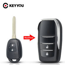KEYYOU-2 botones para Toyota, carcasa de llave remota modificada para Toyota CAMRY, Corolla, YARIS, Vios, Prado, TOY43, reemplazo de funda de hoja 2024 - compra barato