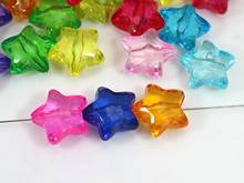 50 Mixed Color Transparent Acrylic Star Charm Beads 20X20mm Kids Crafts 2024 - buy cheap